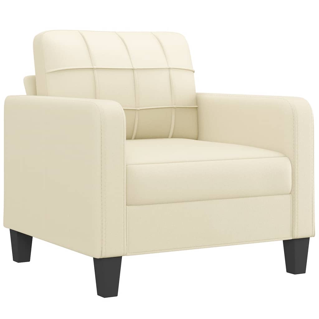 NNEVL 4 Piece Sofa Set with Cushions Cream Faux Leather-2