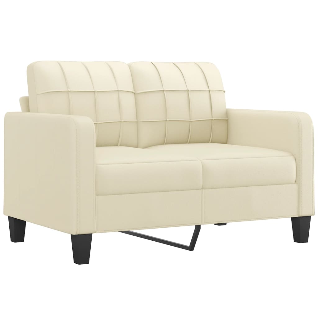 NNEVL 4 Piece Sofa Set with Cushions Cream Faux Leather-3
