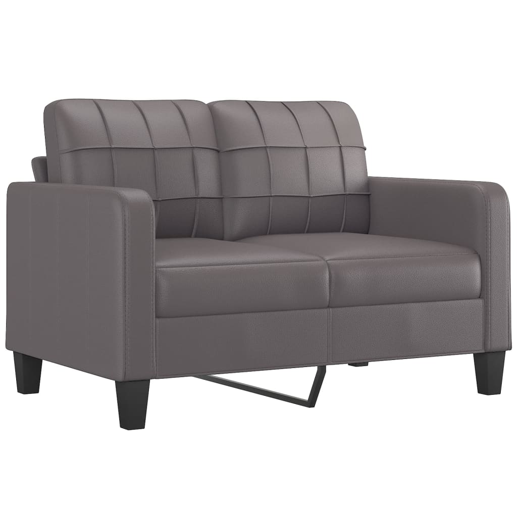 NNEVL 4 Piece Sofa Set with Cushions Grey Faux Leather-3
