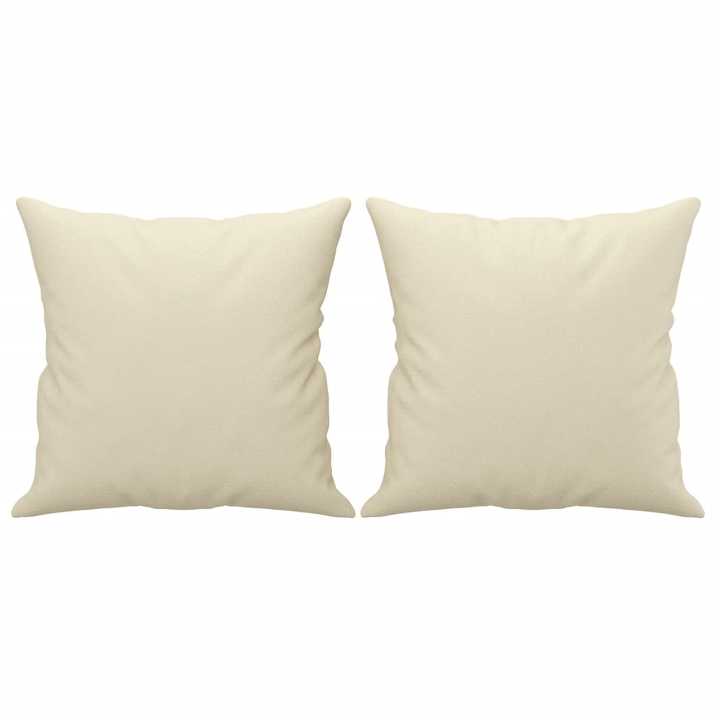 NNEVL 2 Piece Sofa Set with Pillows Cream Faux Leather-4