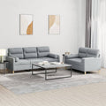NNEVL 2 Piece Sofa Set with Pillows Light Grey Fabric-0