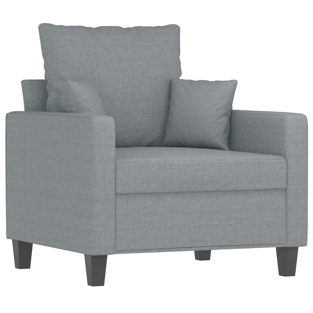 NNEVL 4 Piece Sofa Set with Pillows Light Grey Fabric-2