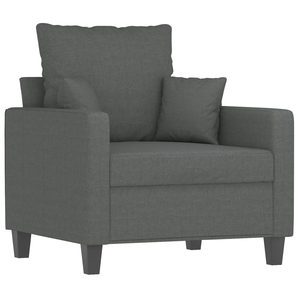 NNEVL 4 Piece Sofa Set with Pillows Dark Grey Fabric-2