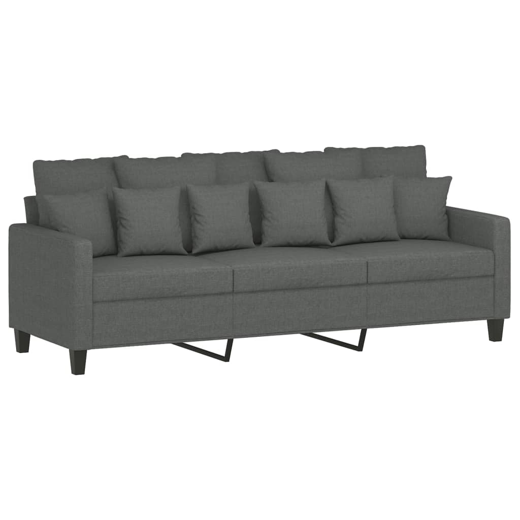 NNEVL 4 Piece Sofa Set with Pillows Dark Grey Fabric-4