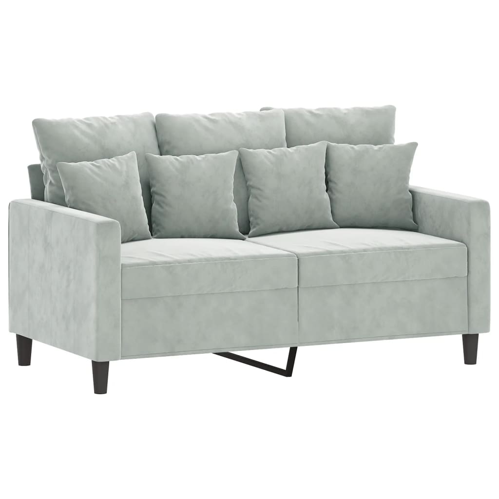 NNEVL 3 Piece Sofa Set with Cushions Light Grey Velvet-2