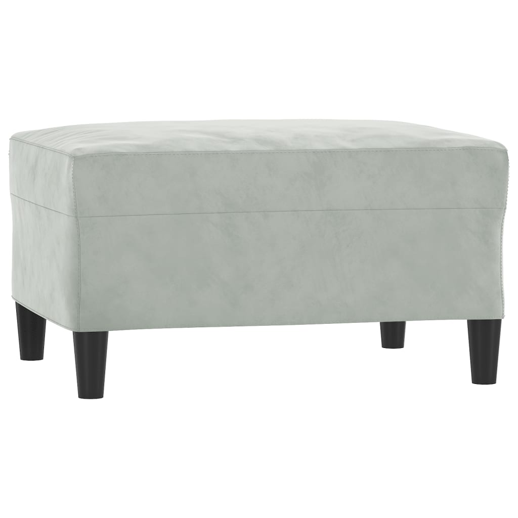 NNEVL 3 Piece Sofa Set with Cushions Light Grey Velvet-4