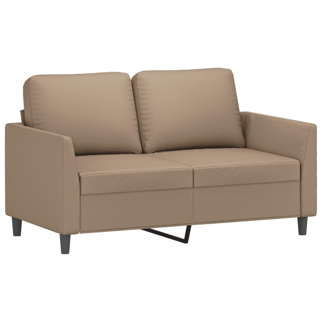 NNEVL 2 Piece Sofa Set with Cushions Cappuccino Faux Leather-2