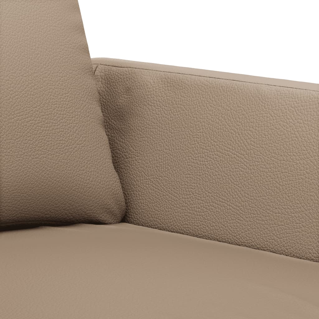 NNEVL 2 Piece Sofa Set with Cushions Cappuccino Faux Leather-4