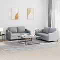NNEVL 2 Piece Sofa Set with Cushions Light Grey Fabric-0