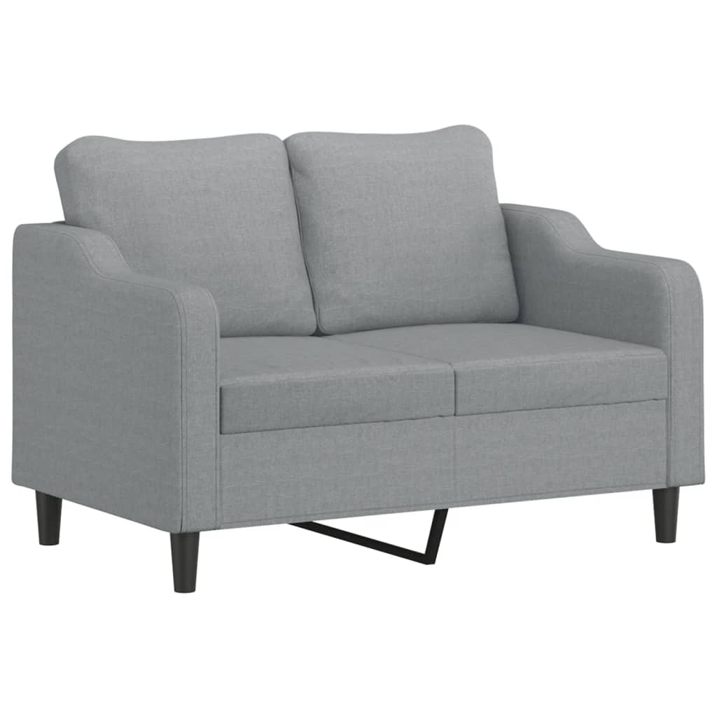 NNEVL 3 Piece Sofa Set with Cushions Light Grey Fabric-2