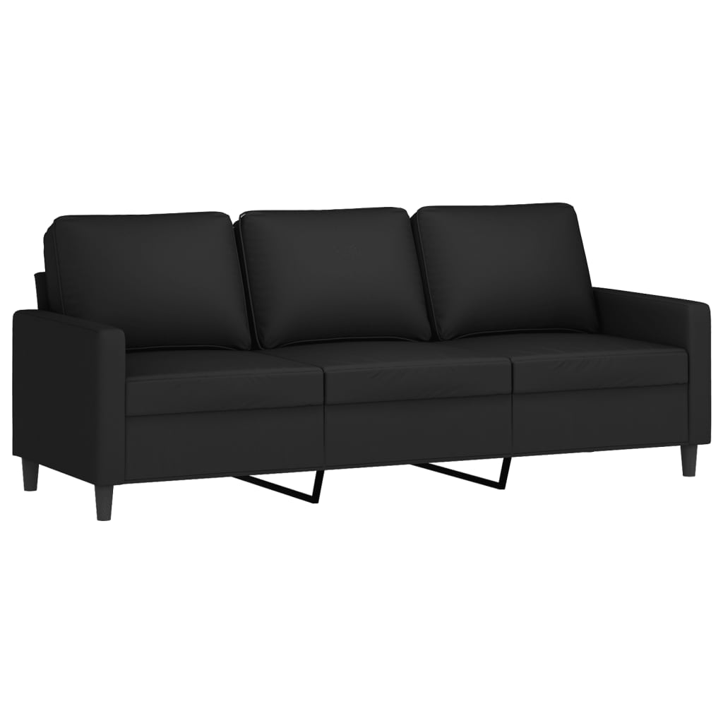 NNEVL 4 Piece Sofa Set with Pillows Black Velvet-4
