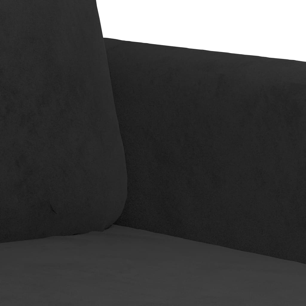 NNEVL 2 Piece Sofa Set Black Velvet-4