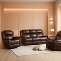 Manual Recliner Sofa Set Brown Living Room Collection-0