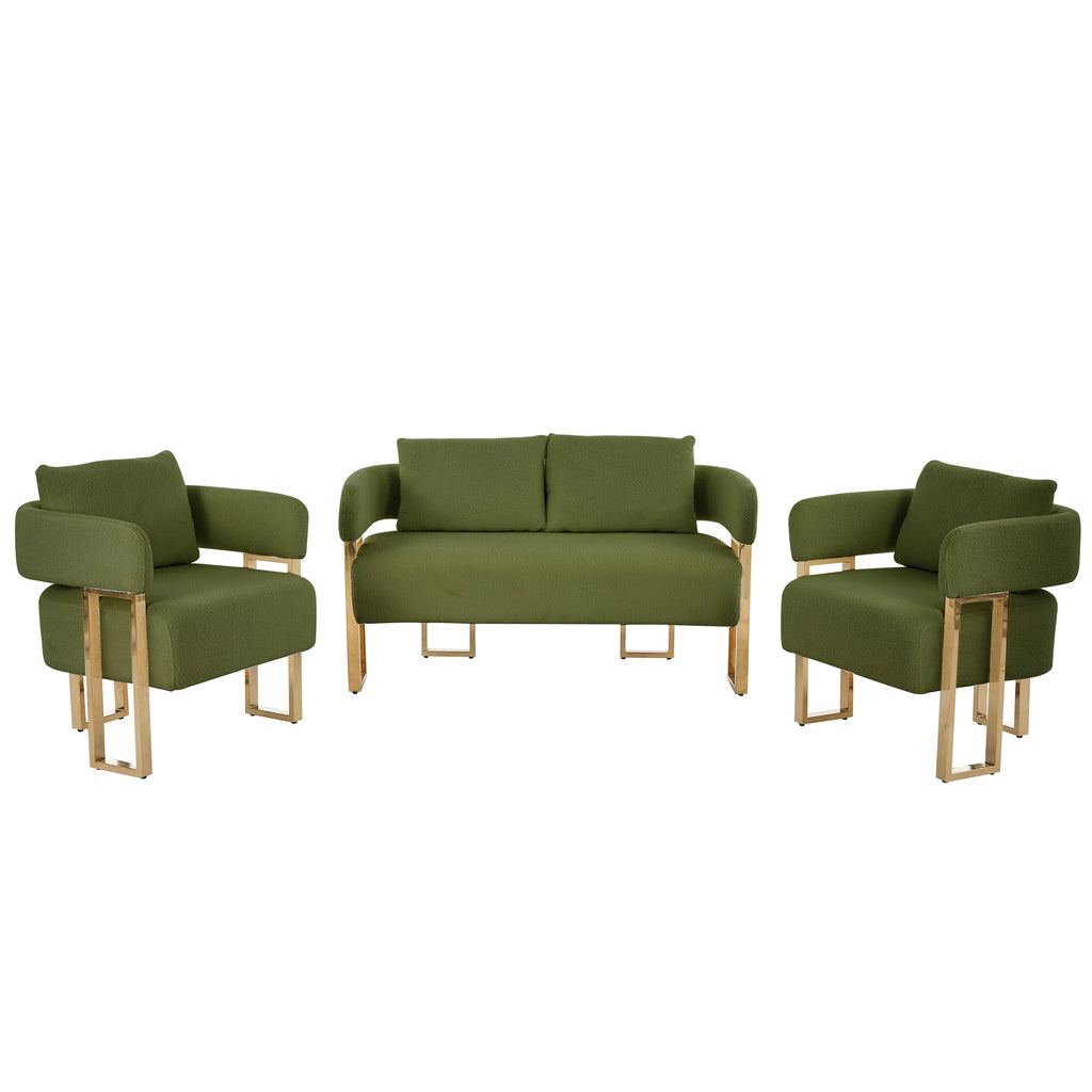 Green Teddy Fleece Modern Decorative Chair