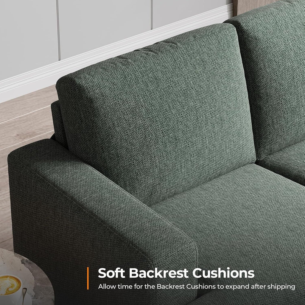 89Inch Sofa With ExtraDeep Seats Light Green Premium Fabric Upholstery-3