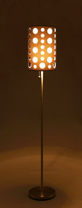 62'H GREY/WHITE RETRO FLOOR LAMP