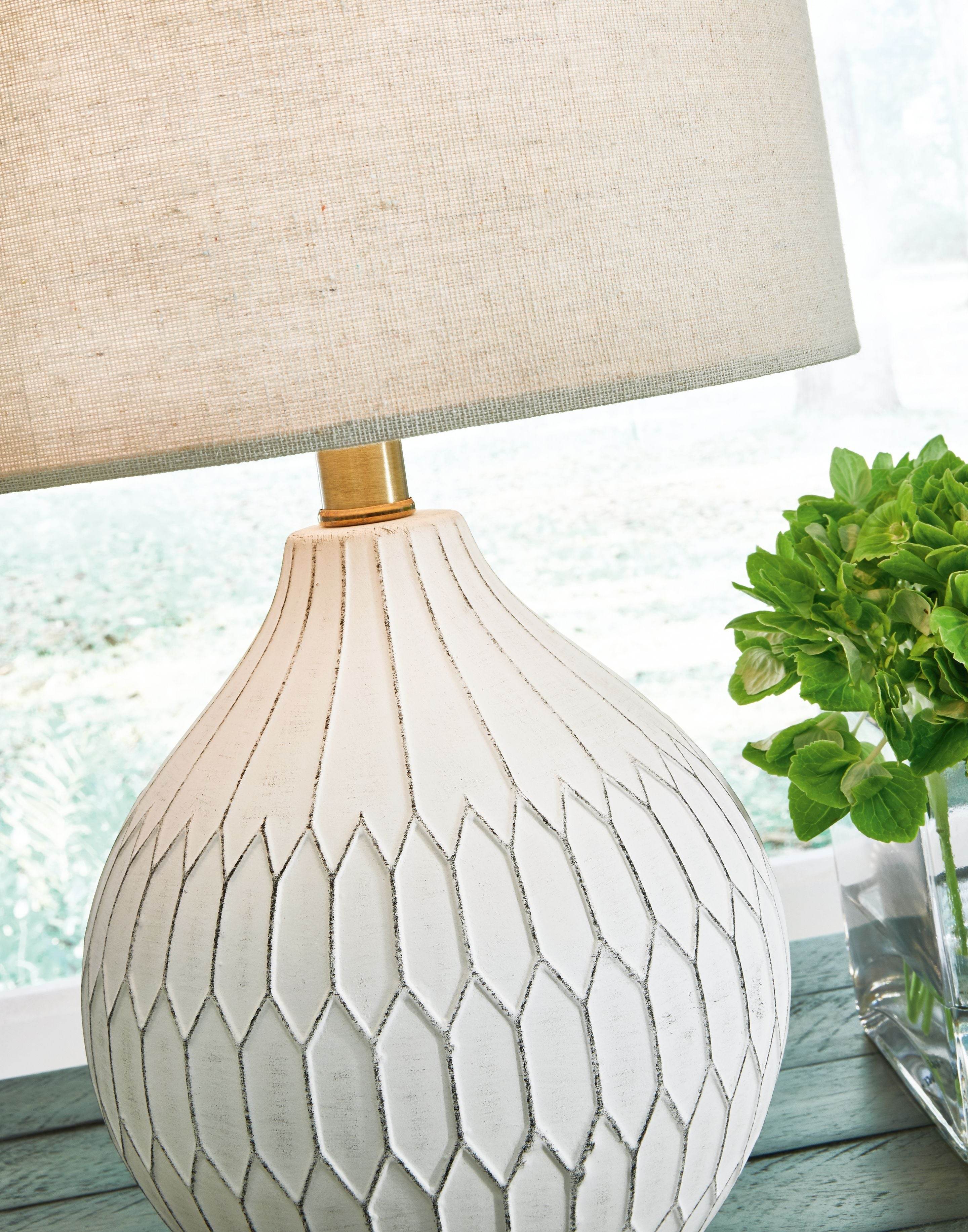 Wardmont - Ceramic Table Lamp  - White-2