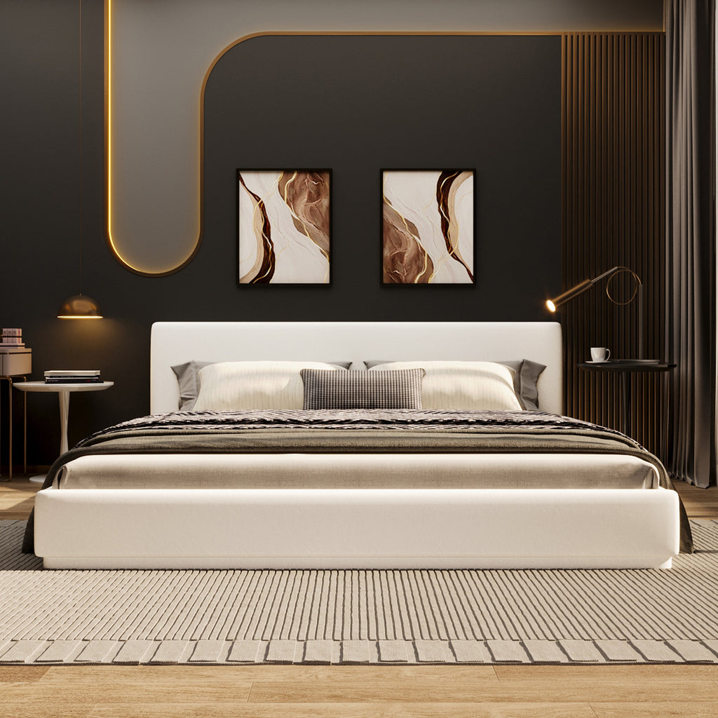Velvet Soft and Comfortable Upholstered Queen Bed Frame
