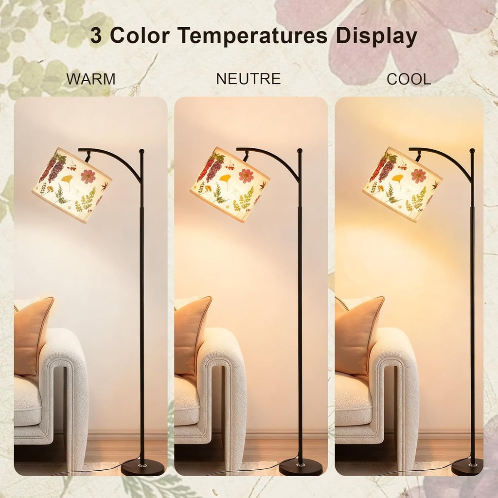 61Inch Premium Dried Flower Floor Lamp Illuminates