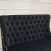 Velvet Double Dining Loveseat Bench, Kitchen & Dining Seating, 2-Seat Tufted Bench w/Handmade Buttons, Wing Back, Gold-Plated Steel Legs, Mid Century Modern,Single Pack,Black,SW1602BK
