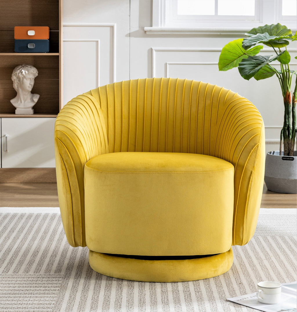 Velvet 364 Degree Swivel Barrel Chair