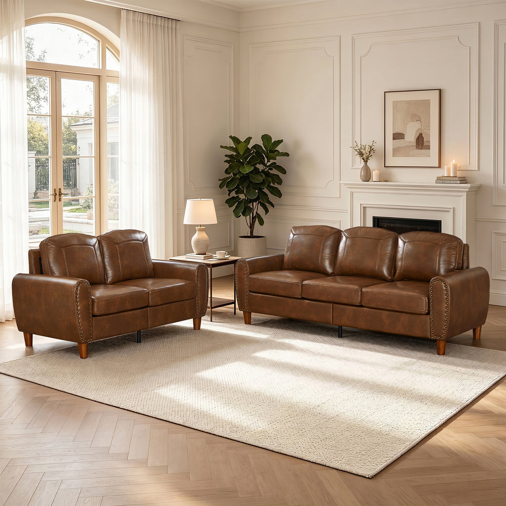 Breathable Faux Leather Sofa For  Living Room