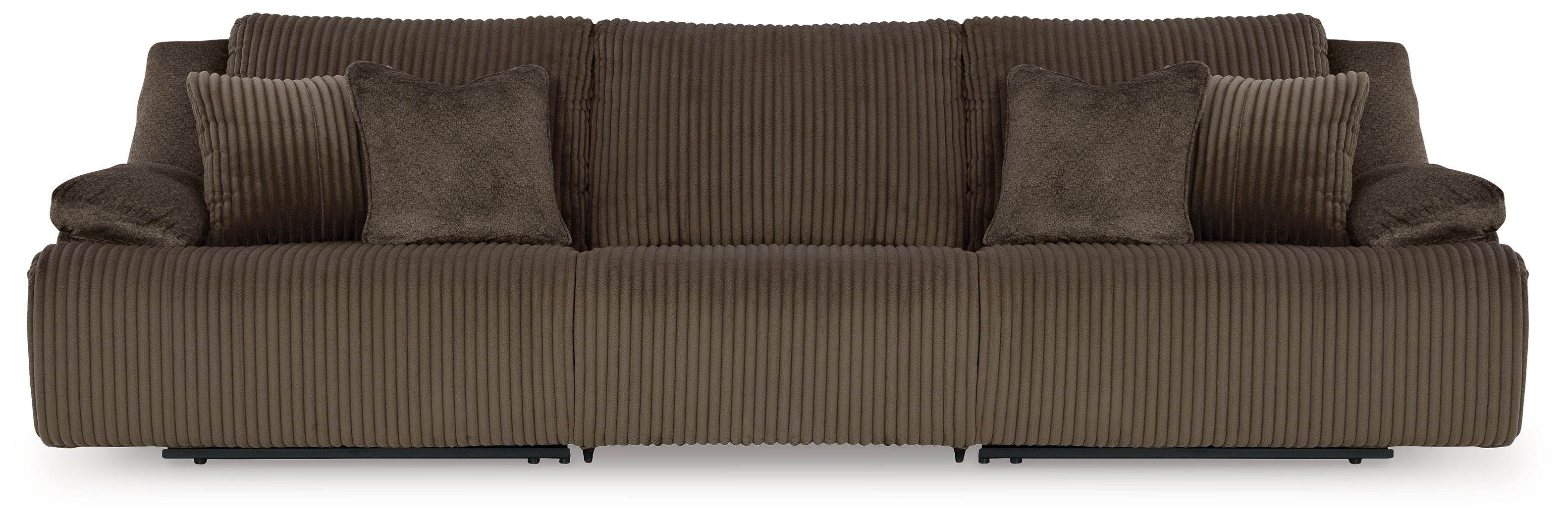Top Tier - 3-Piece Sectional Reclining Sofa - Chocolate-0