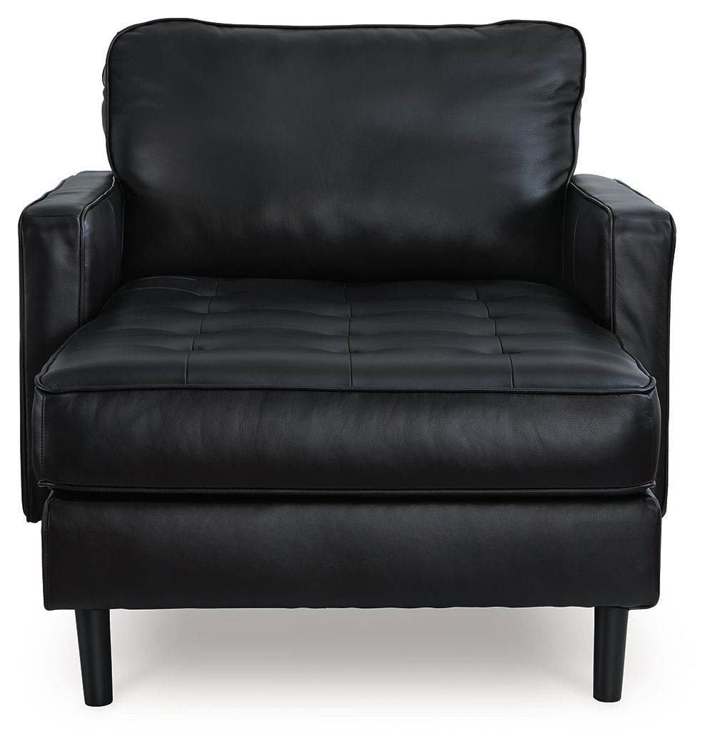 Bryceview - Chaise - Leather Match - Onyx-2