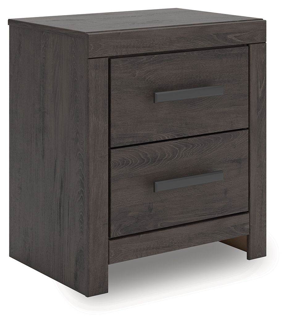 Prendonea - Two Drawer Night Stand - Charcoal-0