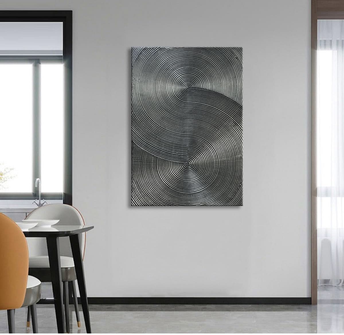 Silver Gray Multidimensional 3D Wall Art work 28x40-4
