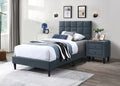Luxurious Full Size Bed 2x Nightstands Upholstered Brushed Linen  Bedroom set