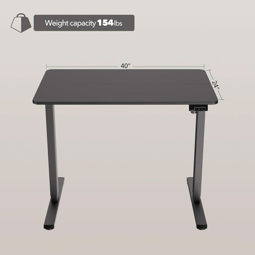 40x24 Inch Electric Standing Desk With Memory Presets Black-2