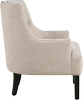 Taupe Upholstered Accent Chair Tufted Cushion Frame