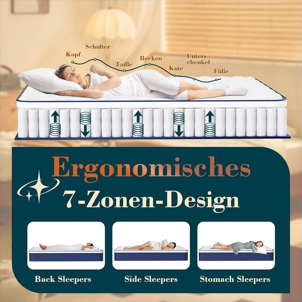 Queen Hybrid Mattress Featuring Pocket Springs GelMemoryFoam-1