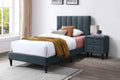 Modern Style Full Size Bed 2xNightstands Channel Tufted  Bedroom Set