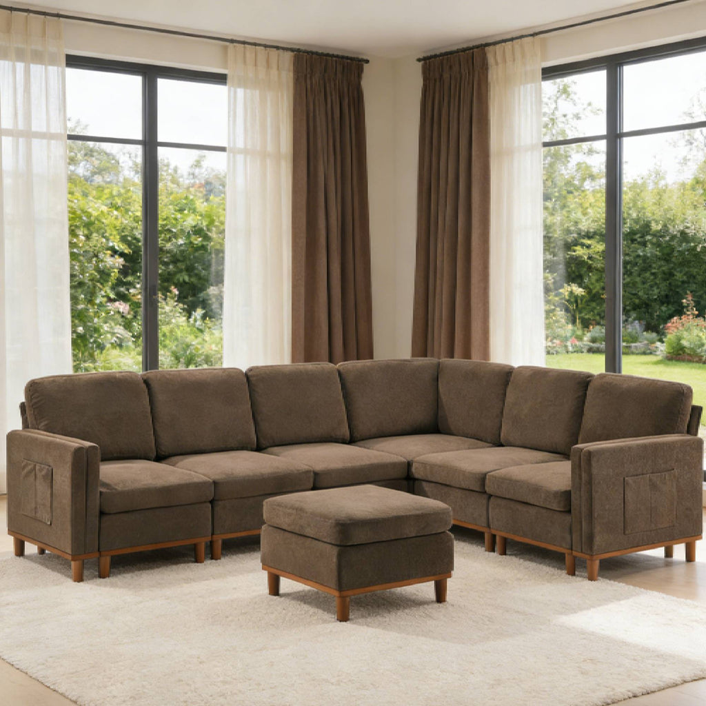 Brown modern  sectional