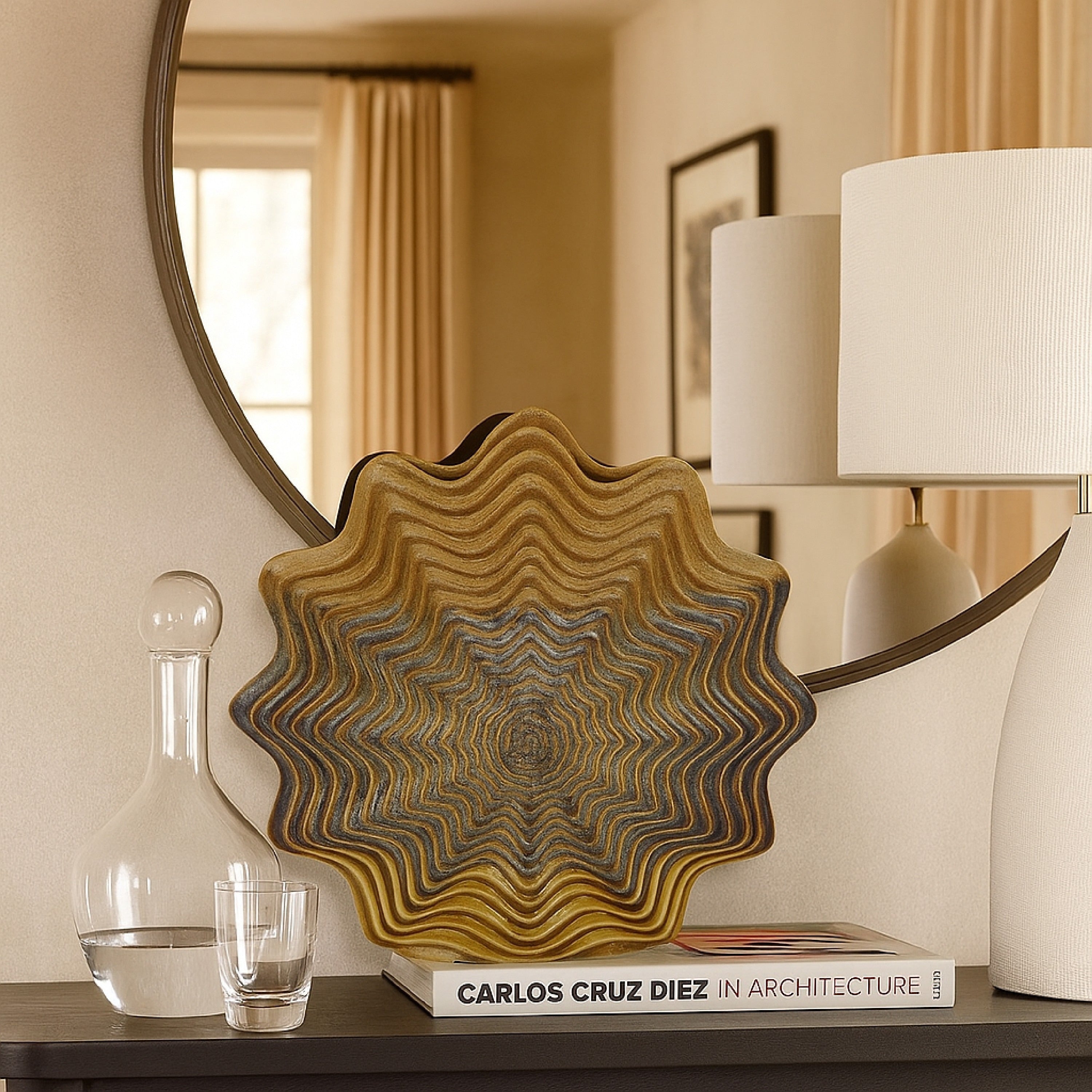 Unique Radial Rosette Decorative Vase