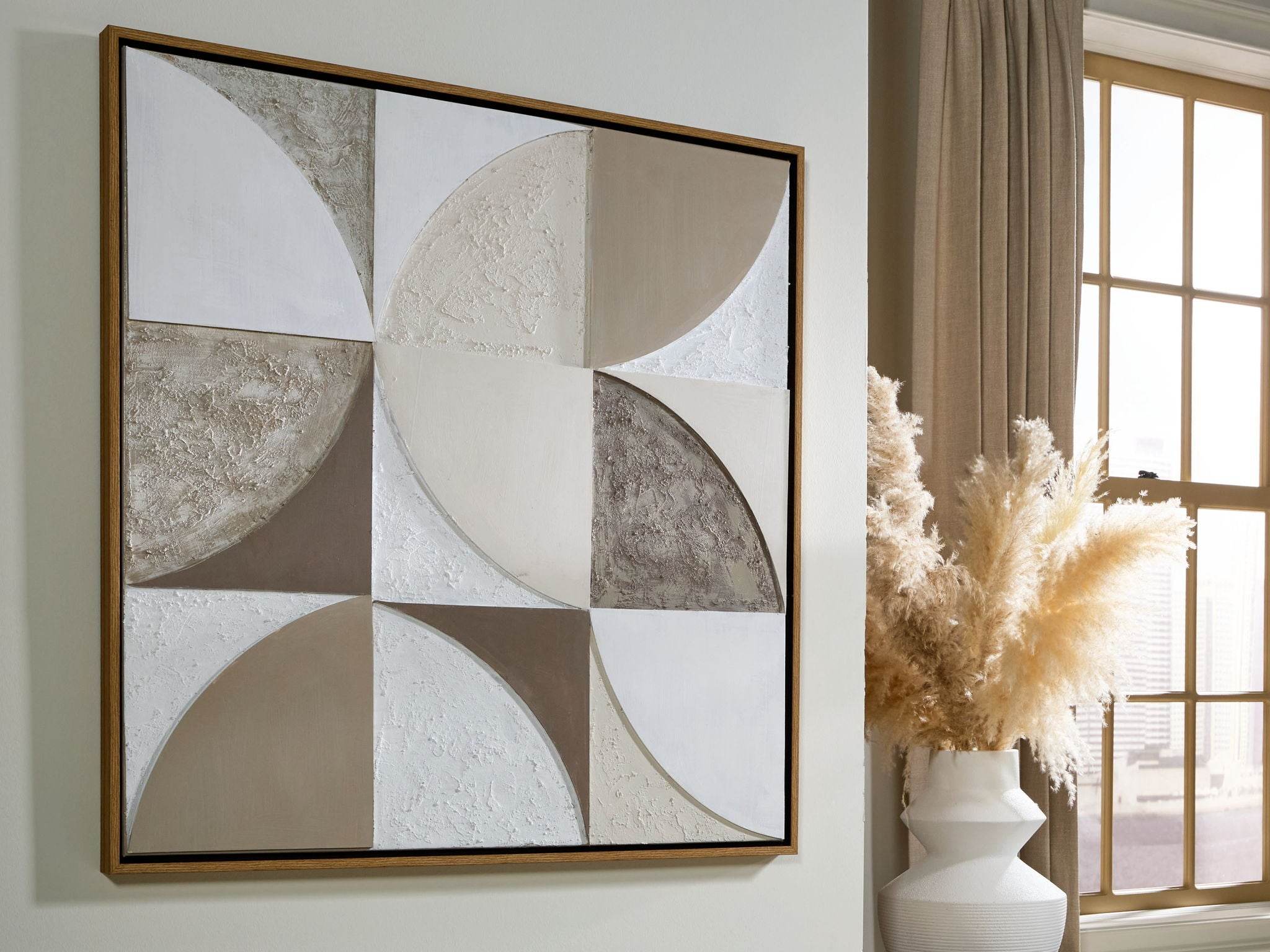 Harelman - Wall Art - Tan / Taupe / White-1
