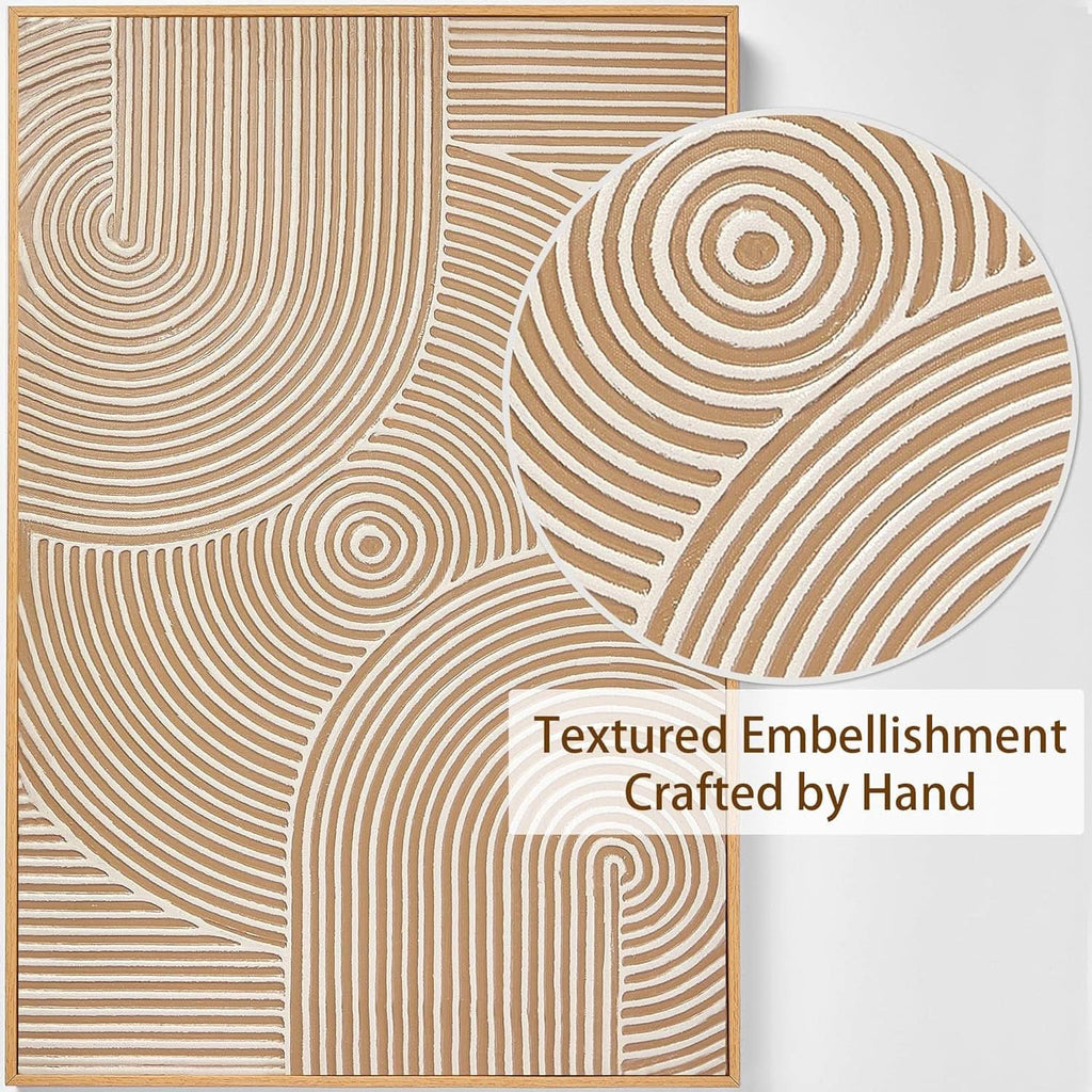 Neutral Oversized 3D Textured Abstract Expressionist Wall Art-2