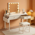 White Makeup Vanity Table With Integrated Charging-0