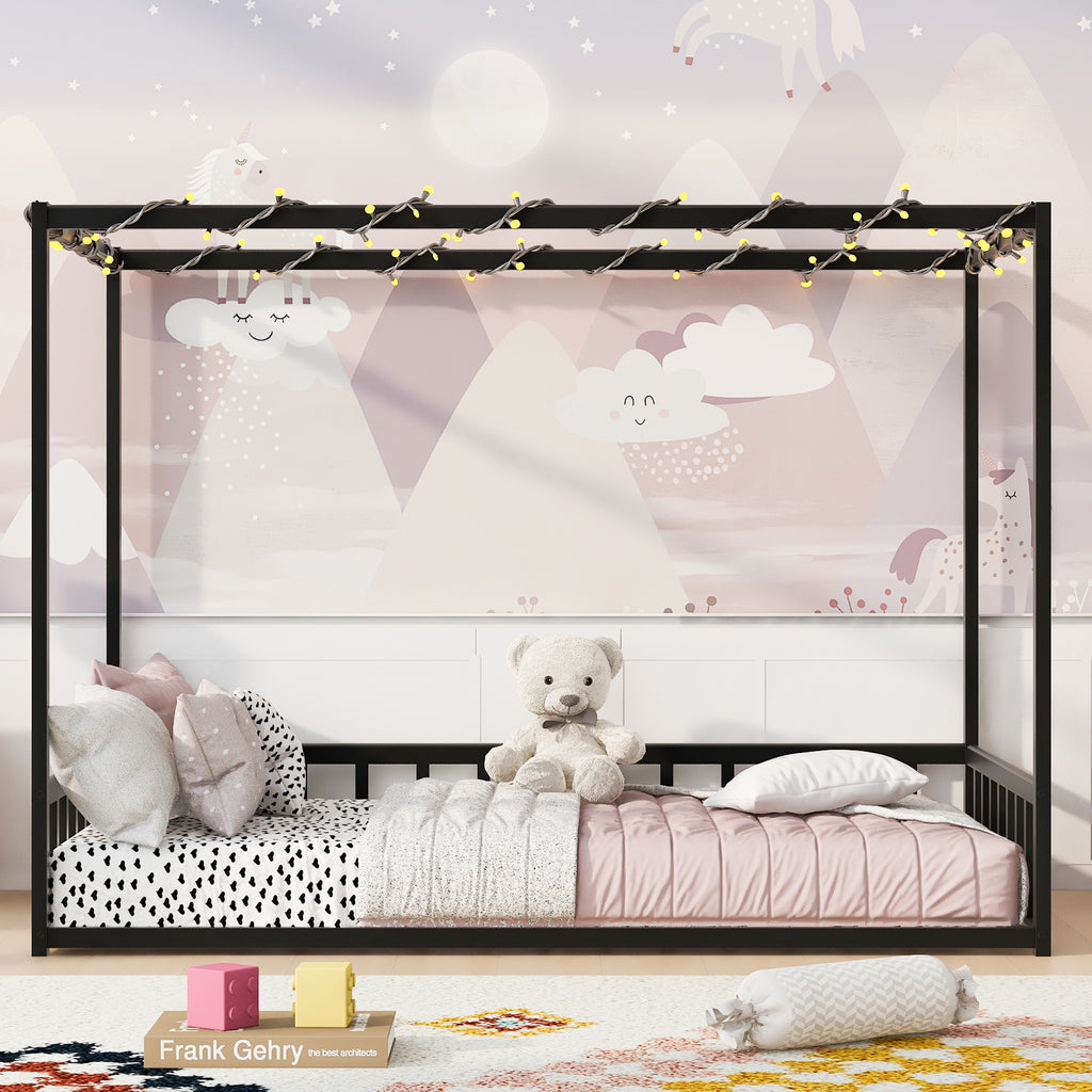 Twin size sunshade floor bed