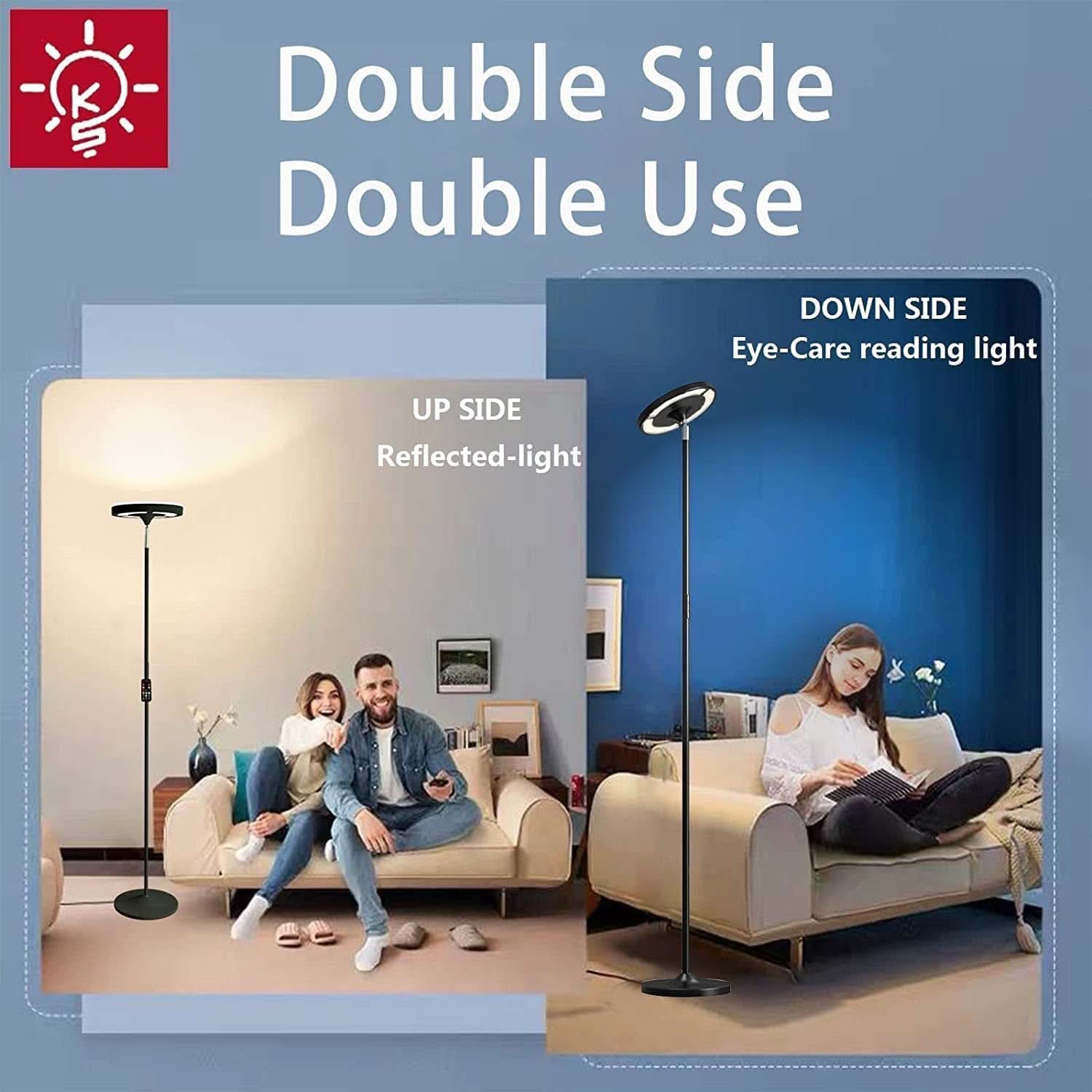 RGB LED Floor Lamp With Remote Dual Side Lighting 2600 Lumens-1