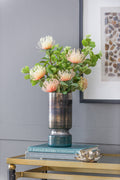 Smokey Blue Glass Vase