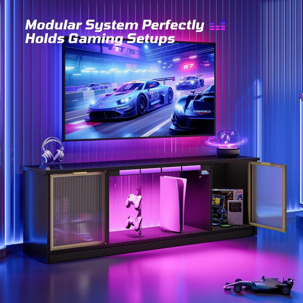 57 Inch Entertainment Center With RGB LED Illumination