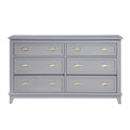 Gray Finish Dresser with 6 Drawers Wooden Modern Bedroom Furniture 1pc