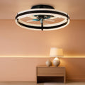 20 Inch Matte Black Ceiling Fan With Energy Saving LED-0