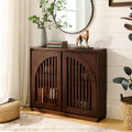 Dark Walnut Fluted Accent Cabinet