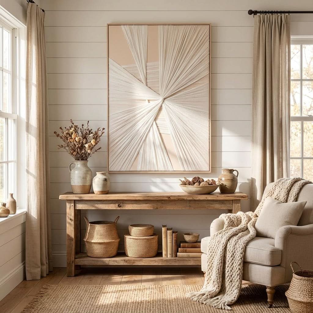 Vertical 30x45Inch 3D Texture Beige Canvas Wall Art-2