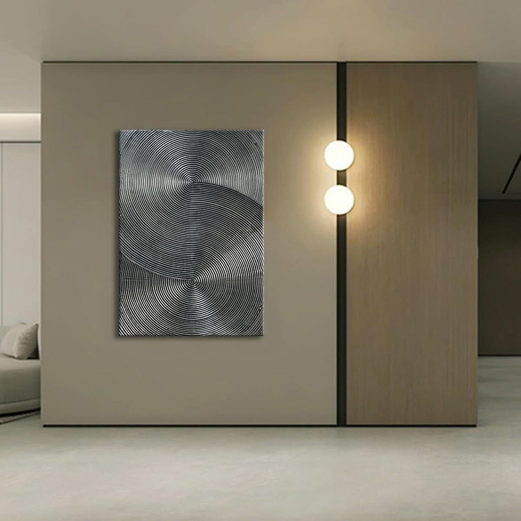 Silver Gray Multidimensional 3D Wall Art work 28x40-3