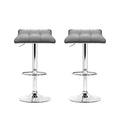 NNEDSZ Set of 2 Fabric Bar Stools Swivel Bar Stools- Grey Chrome